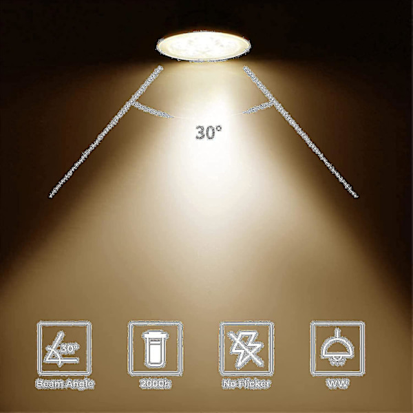 8 kpl halogeenivaloa Gu5.3 Mr16 35w 12v himmennettävä - lämmin valkoinen 2800k, 400 lumenia, lasikansi