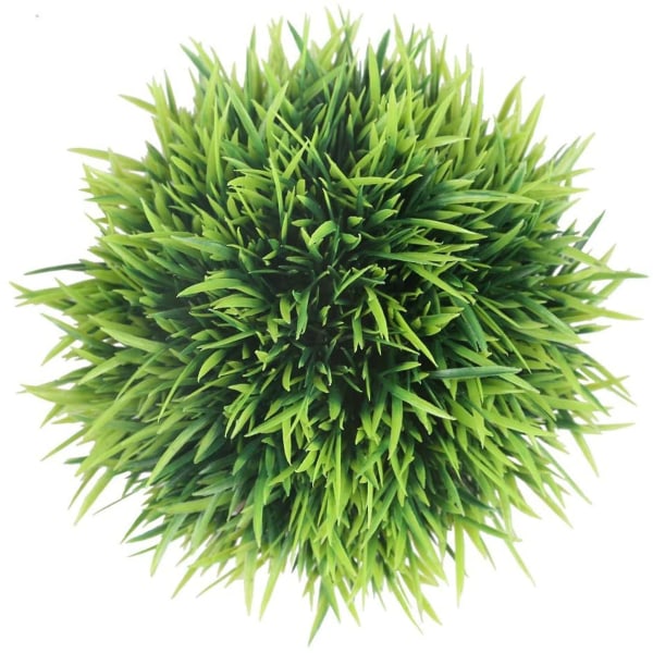 Mini-hjem \u0026 Have \u003e Indretning \u003e Kunstig flora Kunstig grønt græs Faux plante topiære buske med grå potter til B