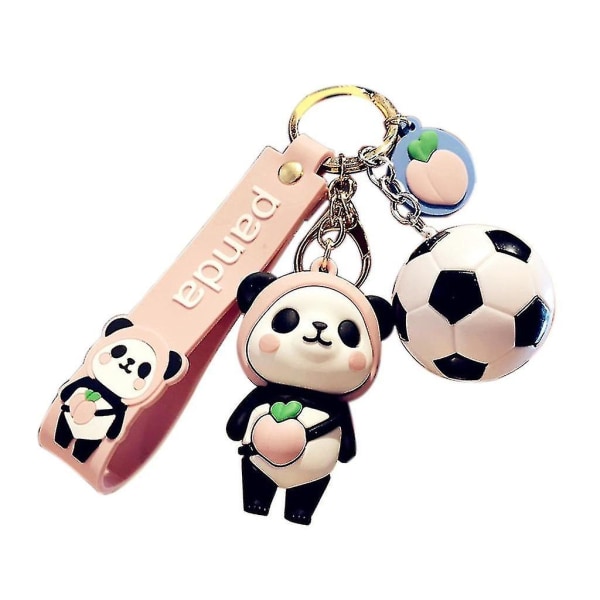 Panda Fruit Nyckelring Nyckelring-panda fotbollshänge Kreativ tecknad nyår