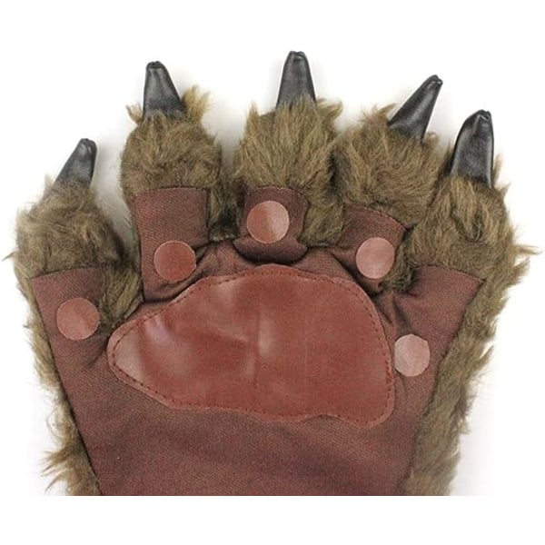 Halloween Bear claw gloves Wolf Man Clothing terror Party decoration with Long Fur animal Role Play prop Music carnaval Accessories make up Ghost Hous