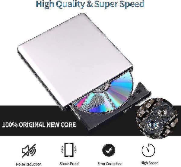 Ulkoinen Blu-ray- ja DVD-asema 3D, USB 3.0 ja Type-C Blu-ray- ja CD-lukulaite