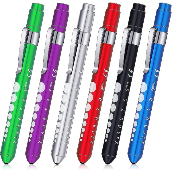 Penlight for sykepleiere - Pen Torch Light - Gjenbrukbar LED-penlight med pupillmåler - Sykepleierpennlys for lommelykt - Sykepleierstudenter - Lege