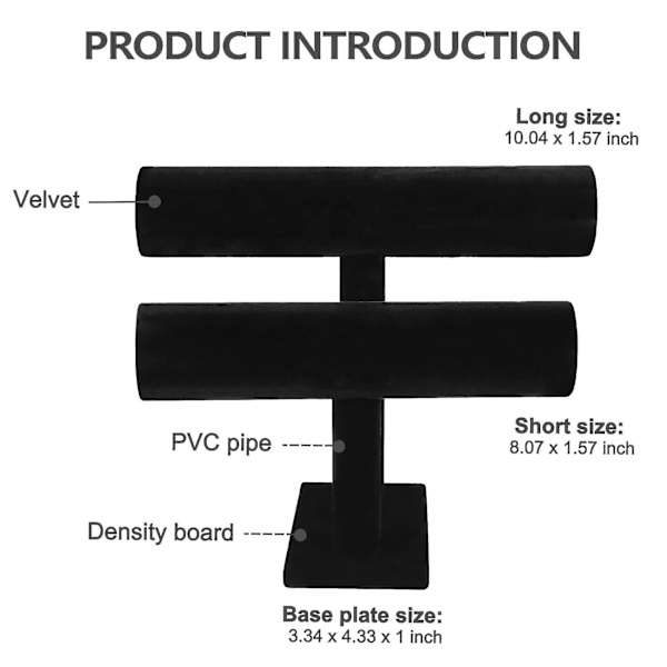 2-vånings armband armband displayhållare T-bar stativ svart