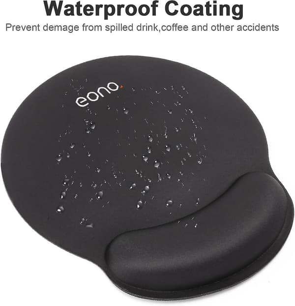 Amazon Brand - Musematte, ergonomisk musematte med håndleddsstøtte, sklisikker gummibase musematte vanntett tastatur håndleddsstøtte M