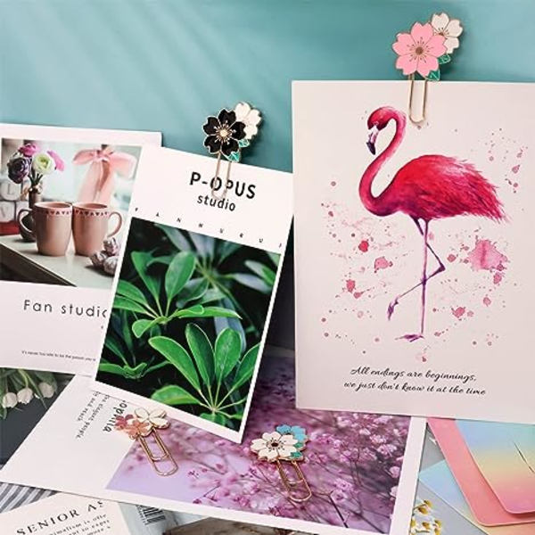 4 kpl Luova Elegantti Kirsikankukka Paperiliittimet Kirjanmerkit Sakura Paperiliittimet Metalli Kirjanmerkki Muistio Liittimet Kirjanmerkit Toimistoon, Kouluun, Kotiin ja Häihin