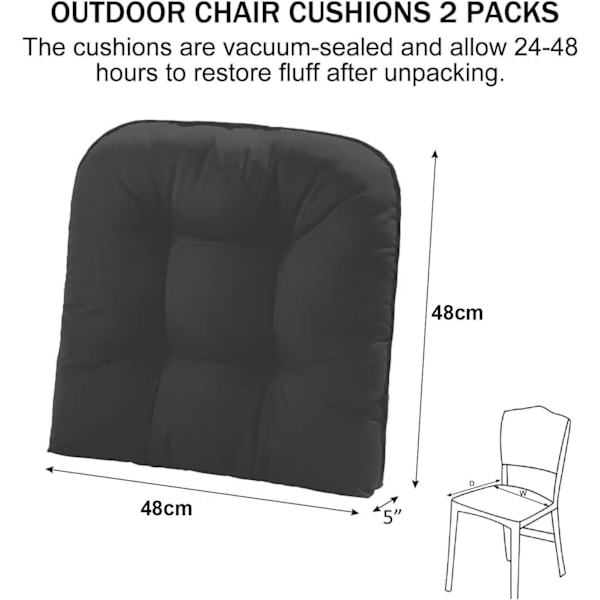 Utesofaputer Set av 2, Hagemøbler Gulvputer NAVY DARK GRAY