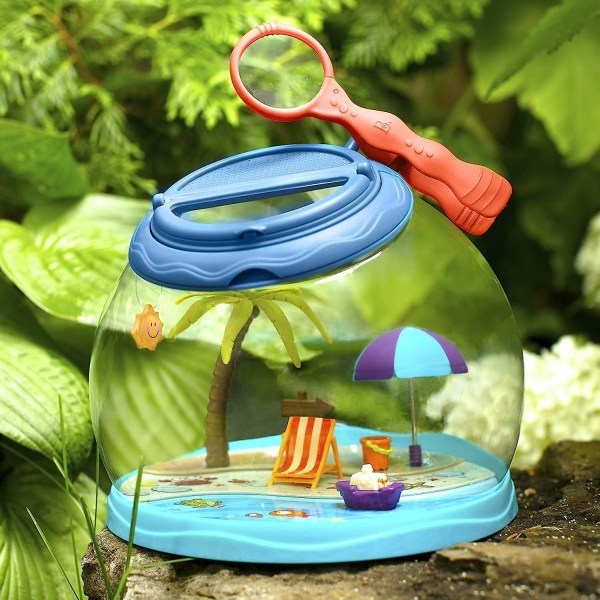 B-legetøj fra Battat Tiki Retreat Bug Catcher Kit 1 Bug-bur med pincet og forstørrelsesglas Bug-legetøj til børn 4+