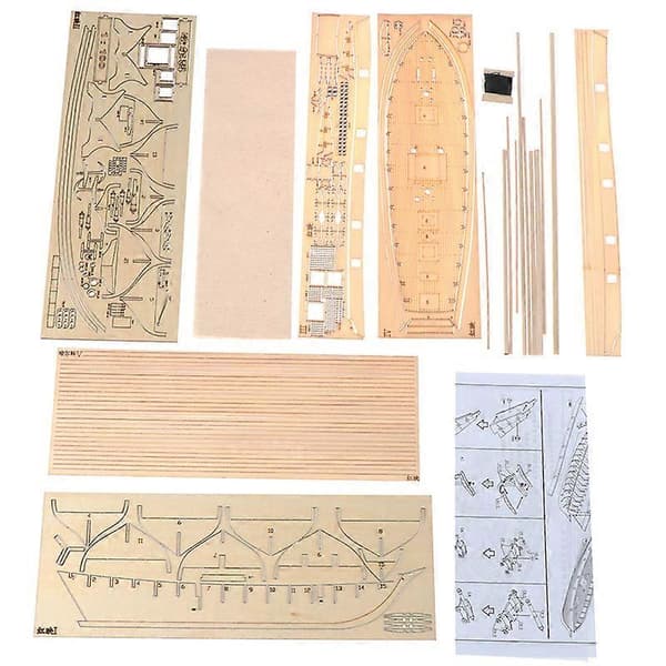 1:100 Halcon Seilbåtmodell i tre DIY Kit Skipmontering Dekorasjonsgave