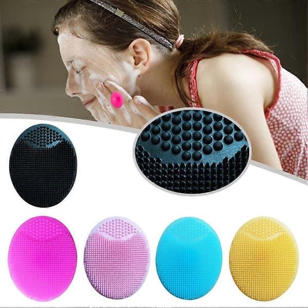 Silikone Ansigtsrensebørste Blød Ansigtsvask Massager Skrubber C4K6 blue One-size