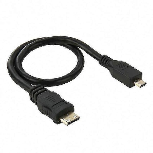 30 cm Mini HDMI til Micro HDMI han-adapterkabel til TV, kamera, bærbar computer
