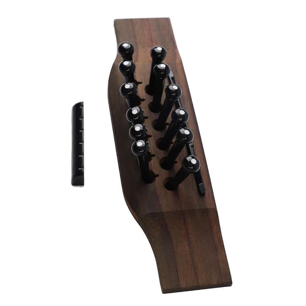 15-dels Set 12-strängad Gitarr Rosenträbro Gitarrbro Nötmutter Sadel Svart Stift För Ersättning