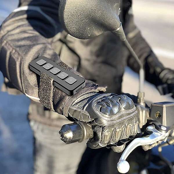 Trådlös Bluetooth Motorcykel Cykel Fjärrkontroll Vattentät Cykelstyre Media Controller Musikspelare För Bil