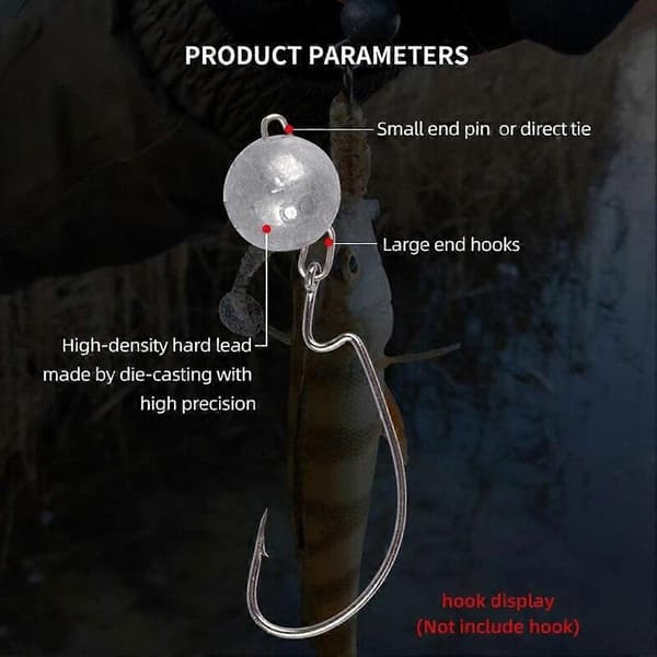 Sinker Fishing Jig Head Bullet Weights Soft Lure Group Hook NY Aggravatedas099 7g 10pc