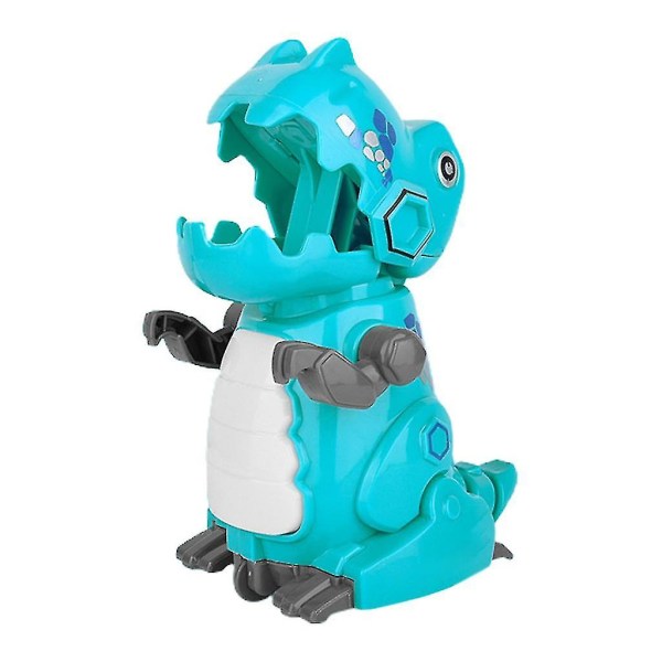 Ny tecknad press Mekaniska dinosaurier Lntelligence Training Toddler Baby Toy (Färg: Cyan)