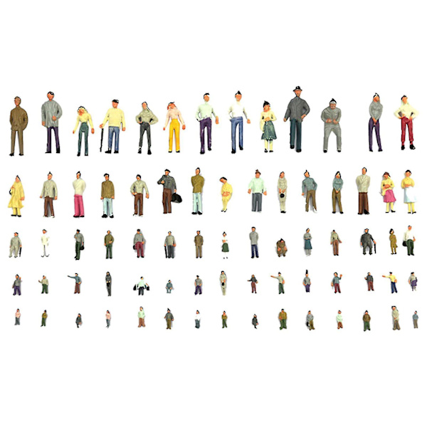 100 st/set Människofigurer Bärbar Utsökt Textur Abs Levande Målade Figur