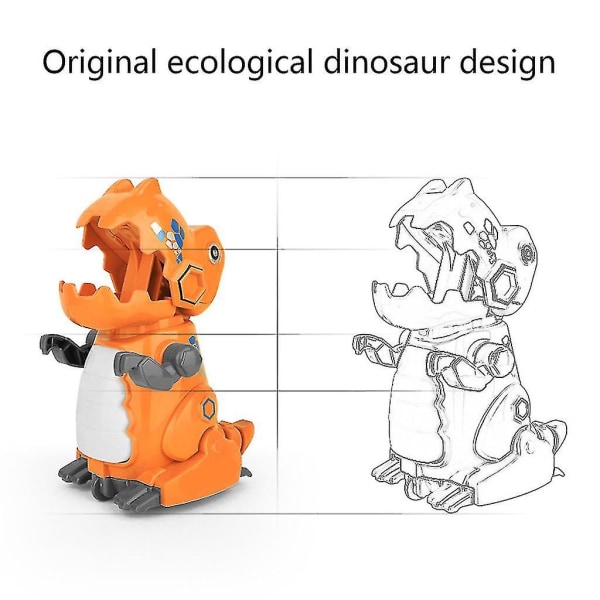 Ny tecknad pressmekanisk dinosaurie Lntelligence träningsleksak för småbarn (Färg: Cyan)