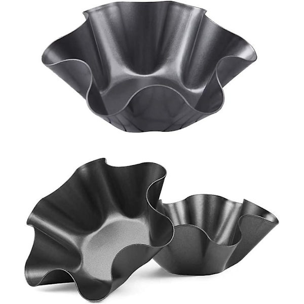 3-pack tortillaformar, nonstick tacoskalform, salladsskål, bakformar i kolstål för kök - svart, 6 tum (3)