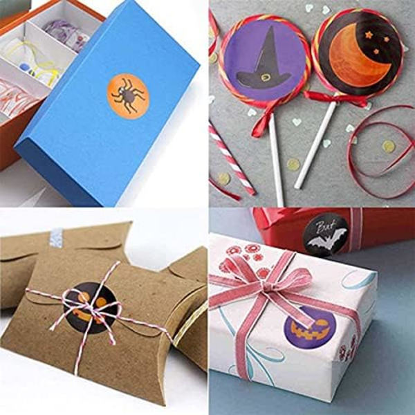 Halloween-forseglingssticker, Halloween-skumle klistremerker Halloween-karakterklistremerker DIY-konvoluttforseglinger Baketikett Paster Sirkelansiktsklistremerker for Hallo