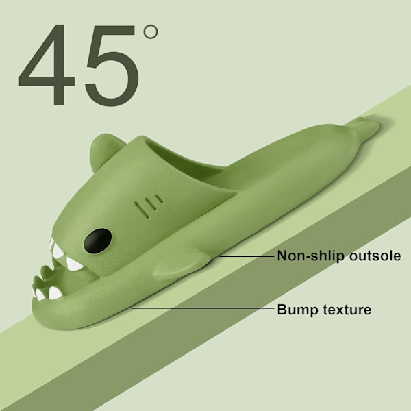 MoneRffi-Alkuperäiset Sharklasit pojille ja tytöille, Shark-sandaalit miehille ja naisille, allas-sandaalit Verde Oscuro 42/43 EU