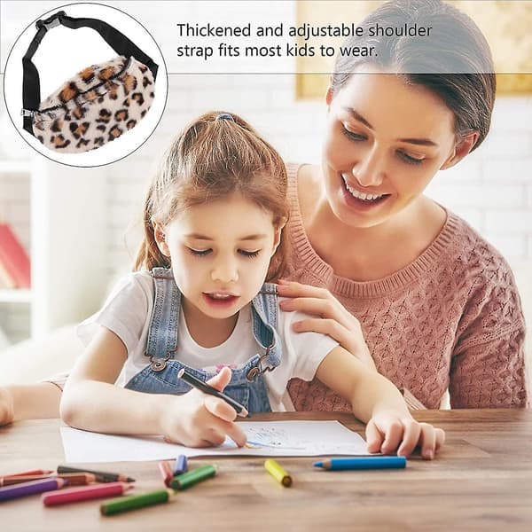 Gepard Fanny Pack Leopard Barn Flickor Boho För Flickor Pack -1pc Leopard Design Barn Midjeväskor Plysch Bröstväska