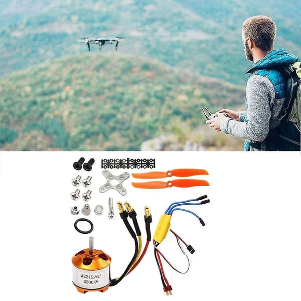 2212 2200kv Motor+30a Esc+6035 Propeller+propeller Protector Elektrisk Motor Kit För Rc Flygplan Motor