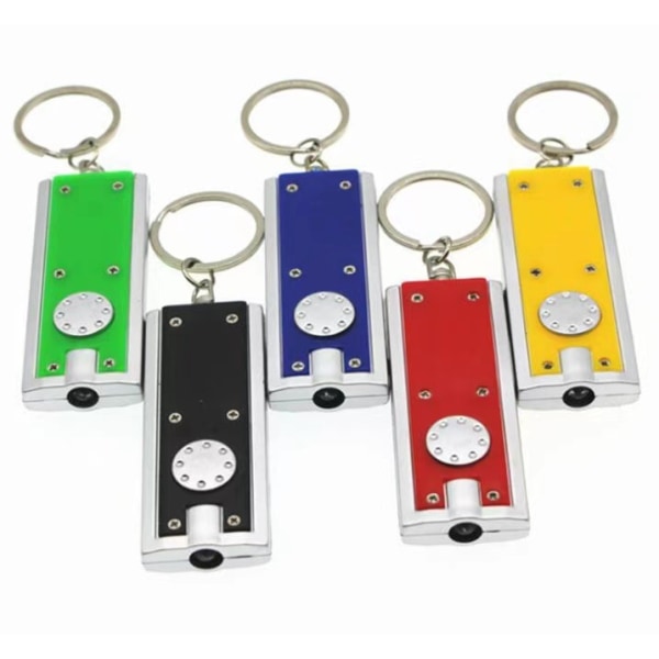 Kraftfulla LED-nyckelringljus, 5-pack, olika färger, ultraljus ficklampa, bärbar blixtljus för nyckelring