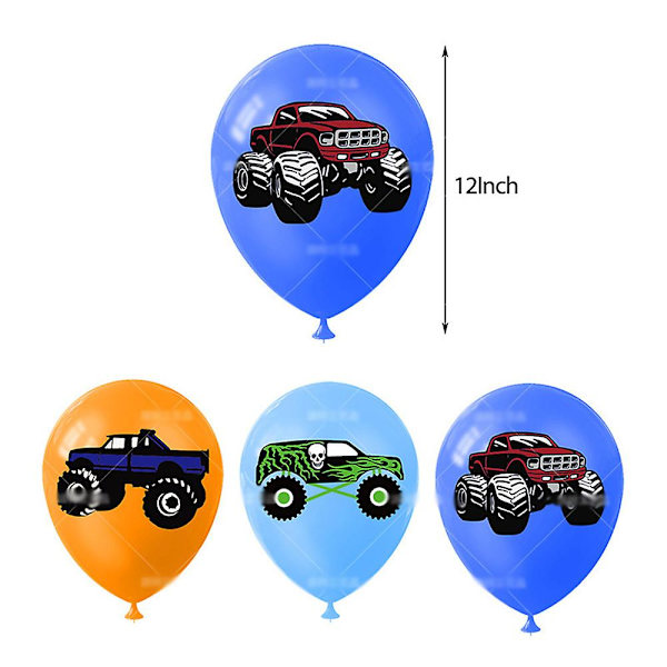 Monster Jam Maximum Game Tema Födelsedagsfest Dekoration Set Inkluderar Banner Ballonger Kits Tårta Cupcake Toppers