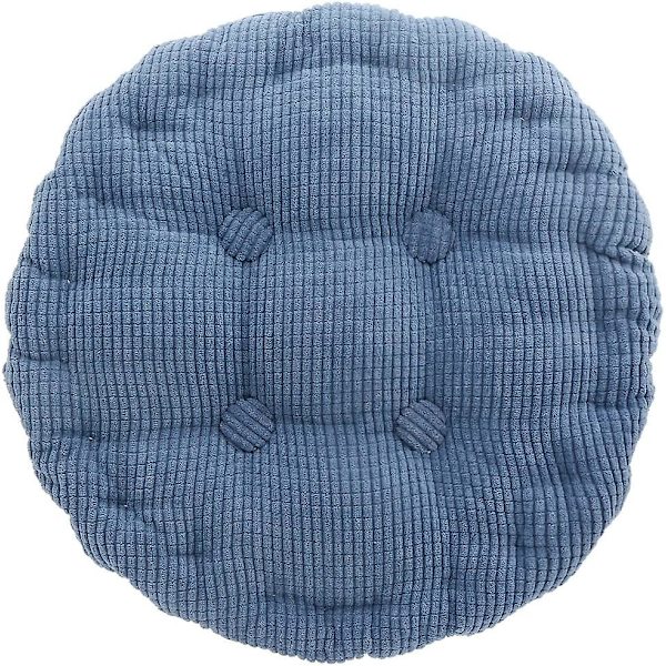 Rund pute stol pute tykkere tatami pute innendørs utendørs pute, blå-40cm