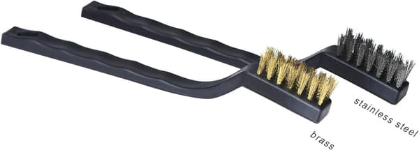 Mini stålbørste sæt til rengøring af svejseslagger og rust, 6 stk., rustfrit stål og messing