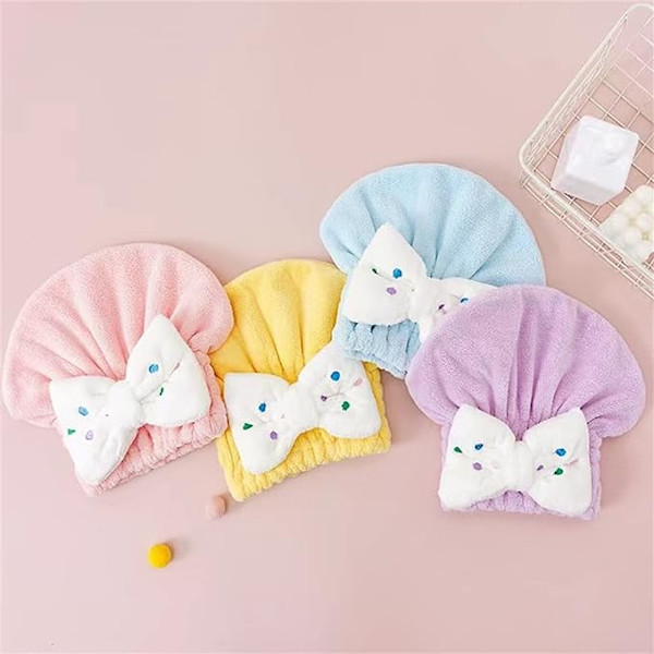 Nopeasti kuivuvat hiuspyyhkeet Hiusturbaani Kylpyhatut Kannettava koralli fleece suihkumyssy Kylpytarvikkeet (Väri: D, Koko: 1)