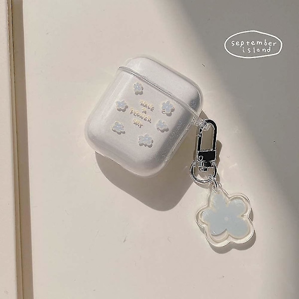 Airpods 2 og 1 deksel søte blomster glatt myk Tpu støtsikker