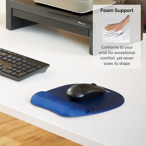 Memory Foam Musemåtte Med Håndledsstøtte - Ergonomisk Musepude Til Computer Bærbar - Safir