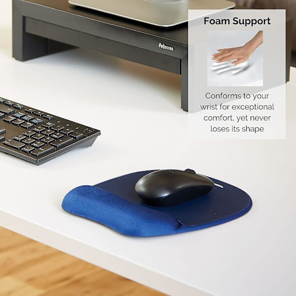 Minneskummusmatta med handledsstöd - Ergonomisk musmatta för dator och bärbar dator - Safir