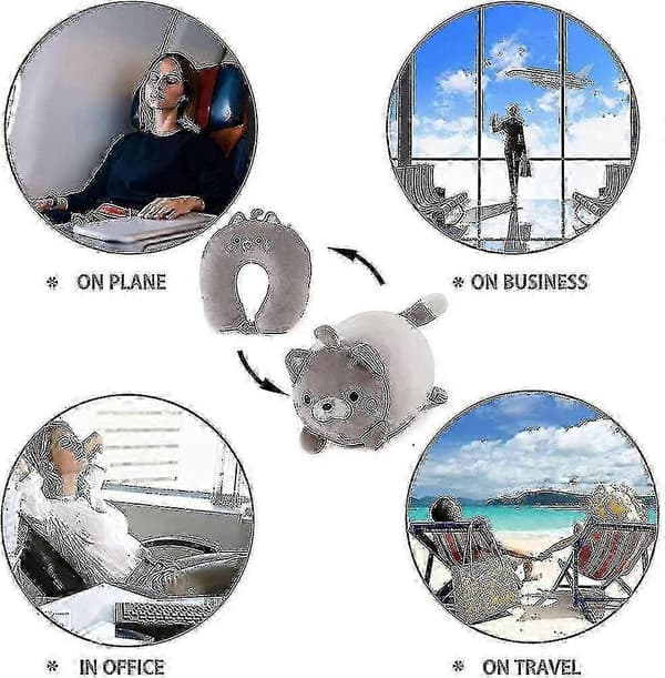 Resekudde 2 I 1 Konvertibel Nackkudde För Barn För Flygresor