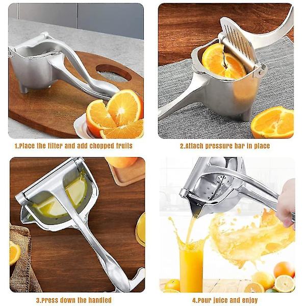 Citronpresser, manuel frugtpresser, frugtjuicepresser, kraftig aluminium