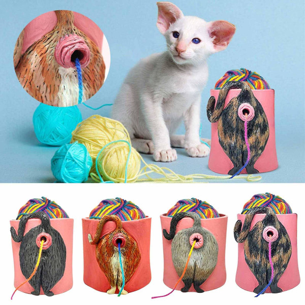 Cute Cat Butt Yarn Bowl Decorations, Knitting Yarn Bowl Crochet Yarn Holder