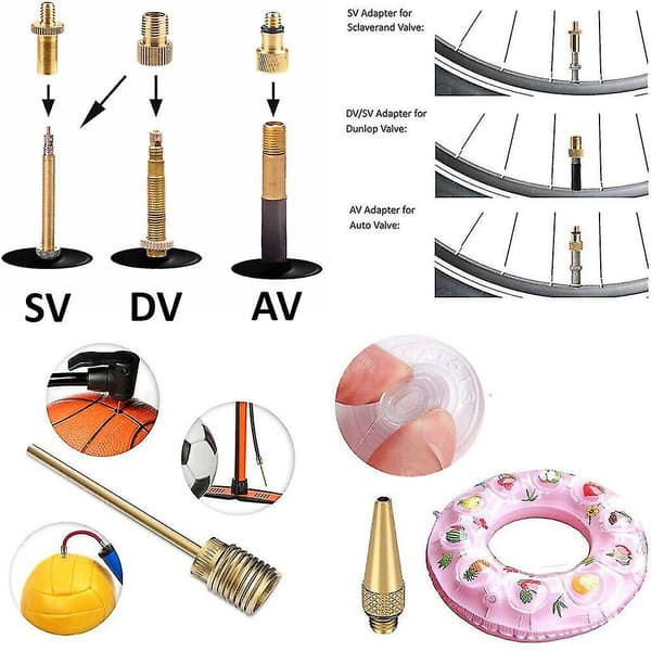 10-pack ventiladapterset cykel lätt luftpump standardstorlek