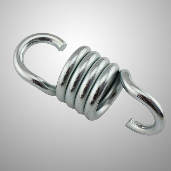 Ripustuskeinun jousi, raskaskäyttöinen, ruostumaton teräs, kaksinkertainen kääntyvä koukku (6,7 mm)