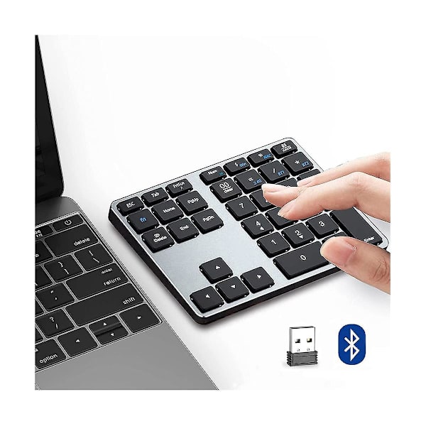 Bluetooth Nummerblok, 35 Taster Trådløst Numerisk Tastatur, Bærbart Slankt Bluetooth Numpad Til Bærbar Computer, ,