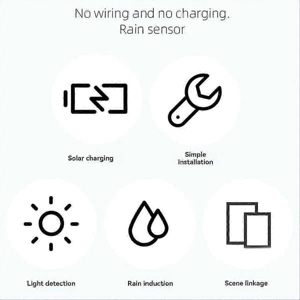 Tuya Zigbee Smart Lys- og Regnsensor 2-i-1 Funksjon, Lys- og Regnvannsdeteksjon Smart Life App