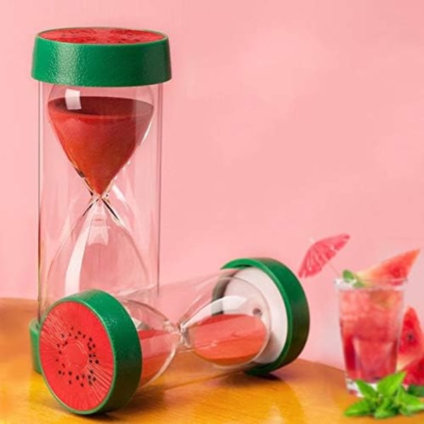 Timeglas Frugt Design Klart Glas Ornament Timeglas Sand Timer Stueindretning Hjemmeindretning (Farve: Vandmelon, Tid: 60 minutter)
