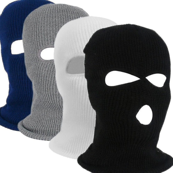 Talvi Neulotuppi Hattu Paketti 1 Kpl, Lämmin Ja Pehmeä 2/3 Reikäinen Täyskasvoinen Hiihtohattu Balaclava
