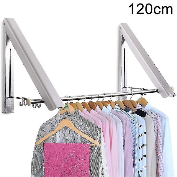 2/3 Stang Udtrækkelig Tøjstativ - Lys 80cm