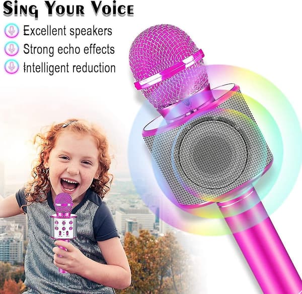 Bluetooth Bærbar Karaoke Mikrofon - Den Perfekte Gaven Til Barn