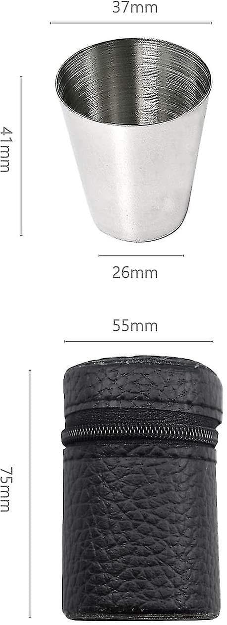 7 stk. Rustfritt Stål Drikkkoppsett, Bartenderkopp, Shotglass, Bærbar Vinglass