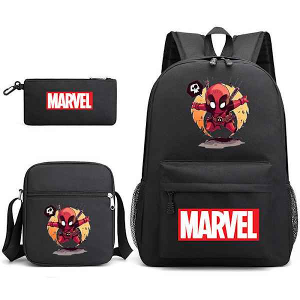 MARVEL Spiderman Tredelad skolväska Lätt ryggsäck för manliga och kvinnliga studenter