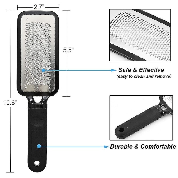 Ctmw Stainlesssteel Foot File, Professional Pedicure Metal Tool Heel Foot Scraper Compatible With Dead Skin, Callus, Cracked Heels