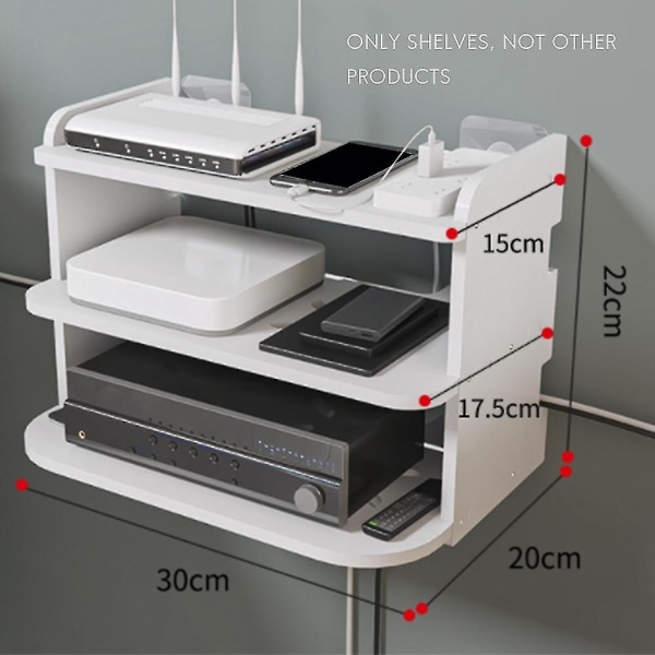 Vægmonteret Tv-boks Router Hylde Set-top Box Beslag Holder Pc Dvd Afspiller Stativ Stativ Aluminium Lag S