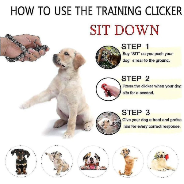2 stk Hundetrening Klikker Profesjonell Pet Training Dog