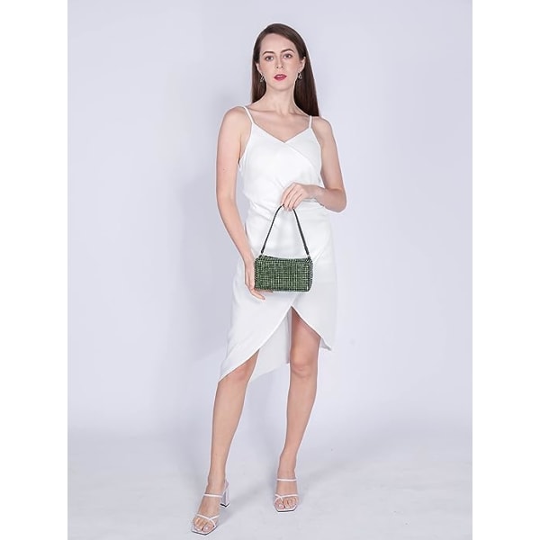 Krystall Crossbody-vesker for kvinner Rhinestone Aftenveske for kvinner Rhinestone-vesker med kjede Bryllup for Prom Party